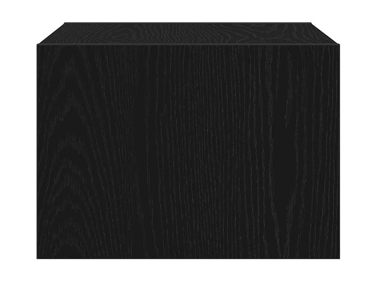 Mesitas de noche de pared con luces LED 2 unidades roble negro