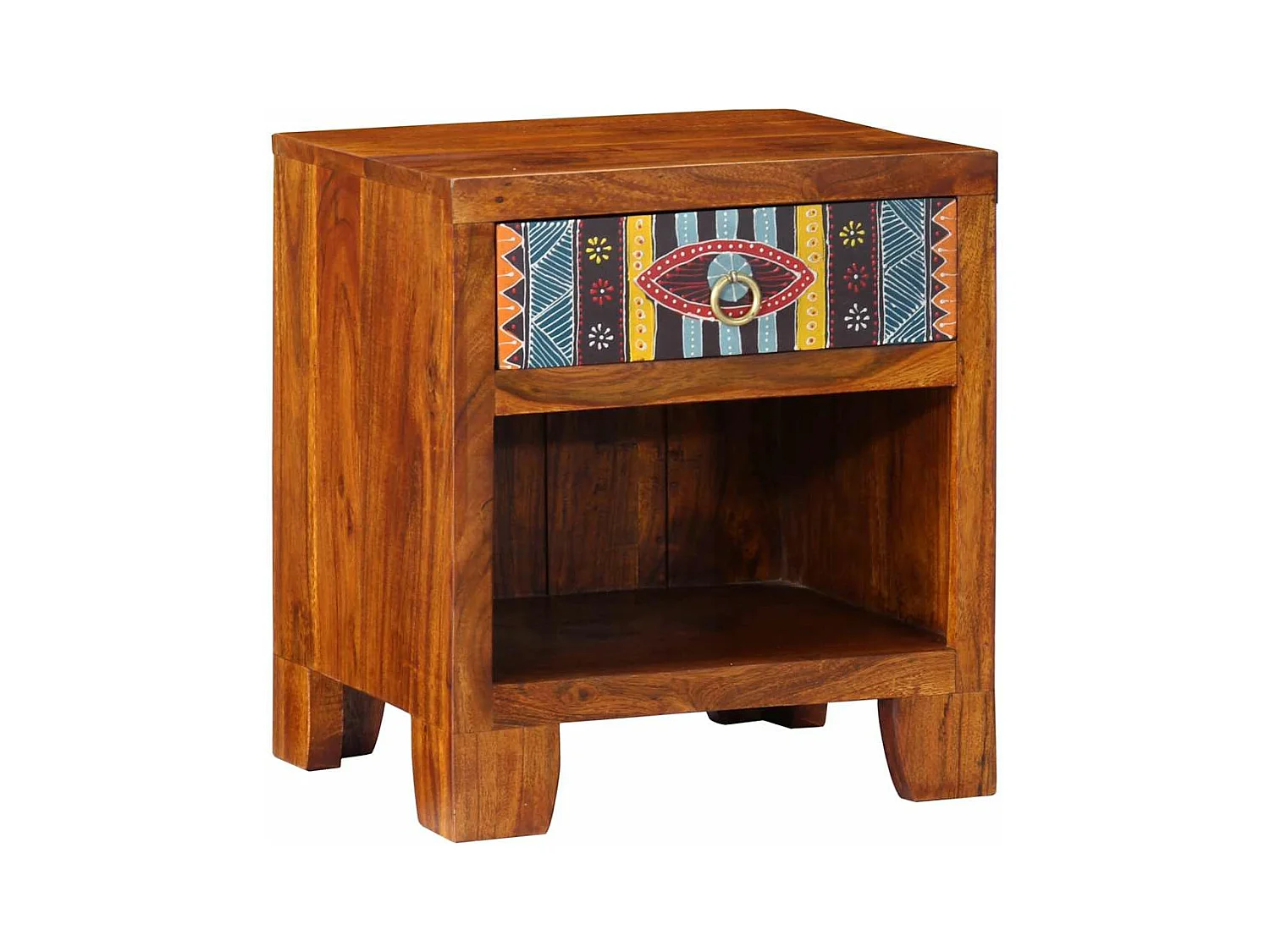 Table de chevet 2 pièces 40x35x45 cm bois d'acacia massif