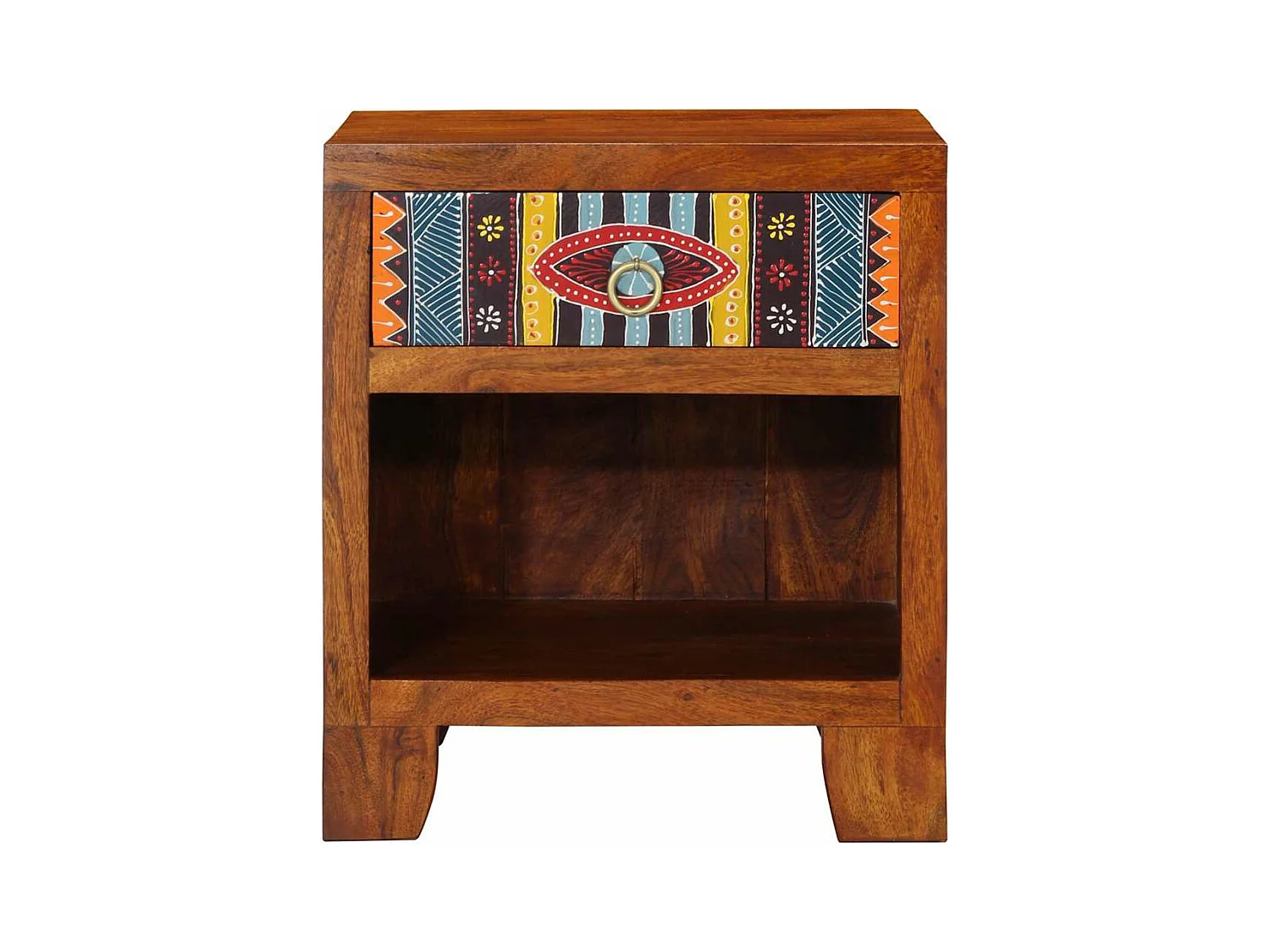 Table de chevet 2 pièces 40x35x45 cm bois d'acacia massif
