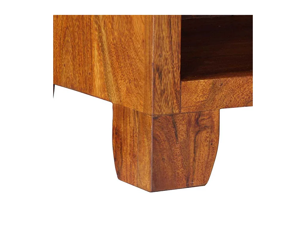 Table de chevet 2 pièces 40x35x45 cm bois d'acacia massif