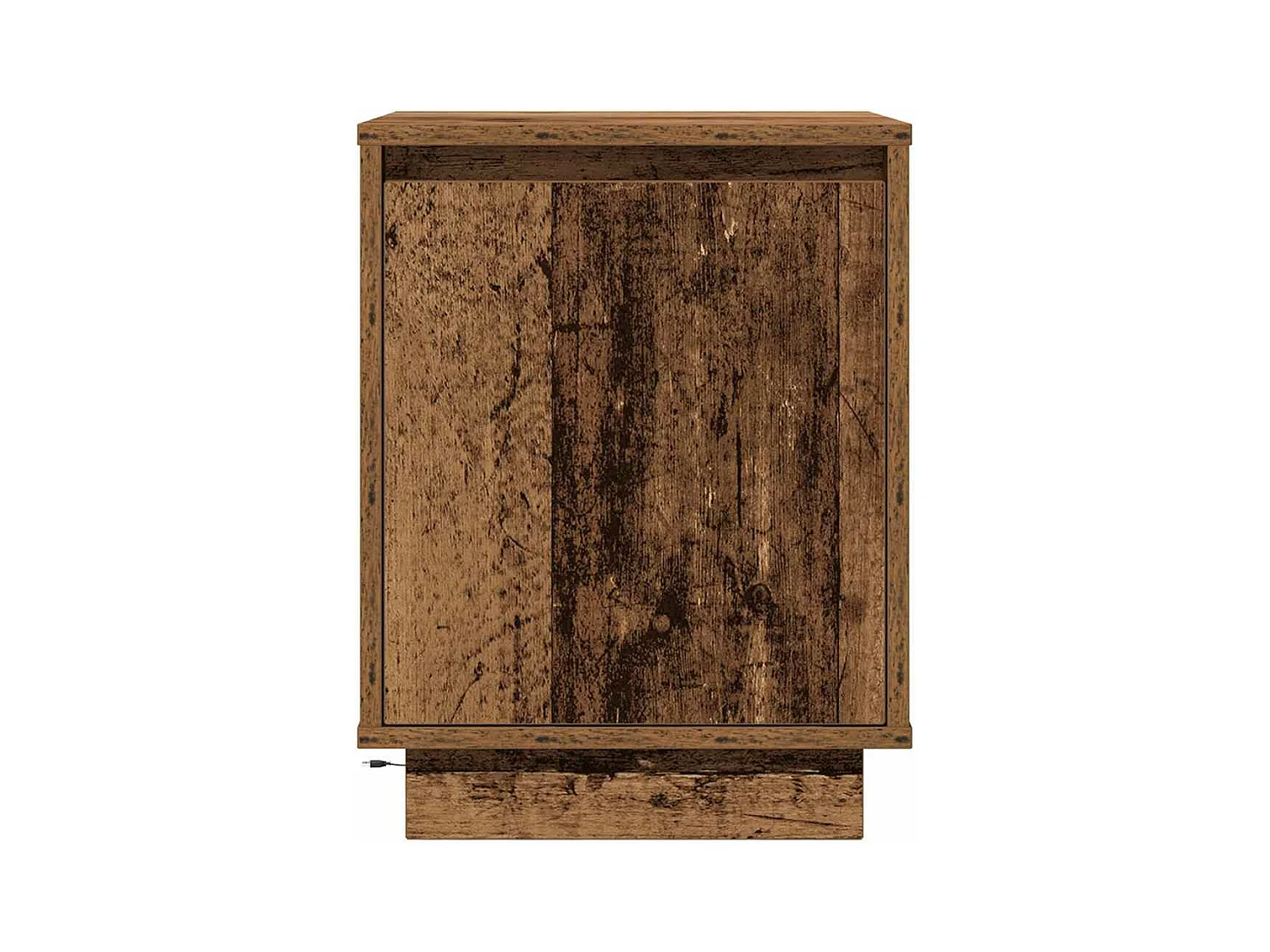 Tables de chevet avec lumières LED 2pièces vieux bois 38x34x50 cm