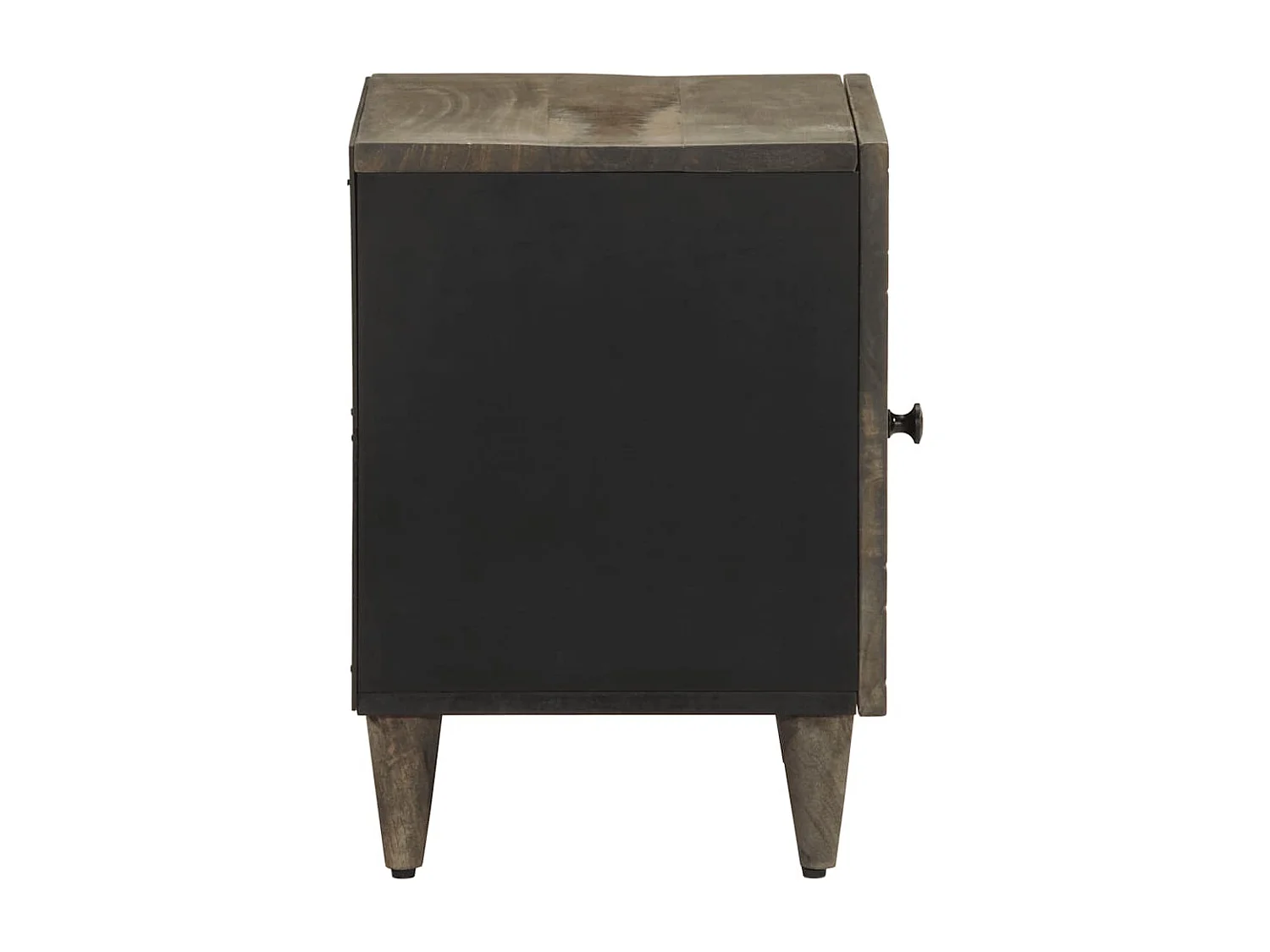 Nachtkastjes 2 st 40x33x46 cm massief mangohout lichtgrijs