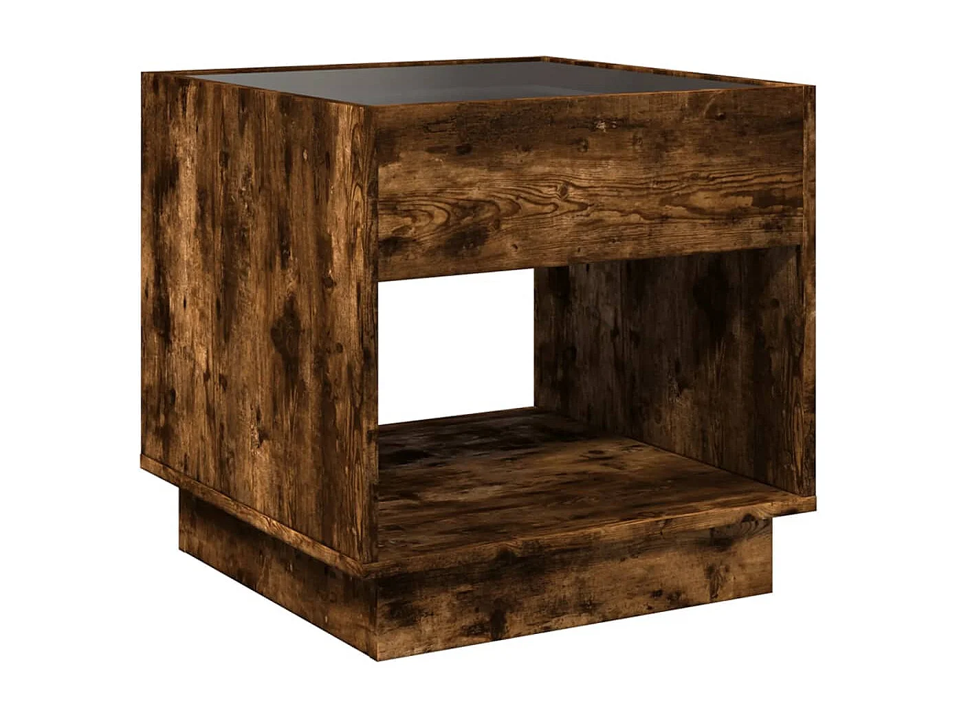 Mesa de cabeceira com LED Infinity 50x50x50 cm carvalho fumado