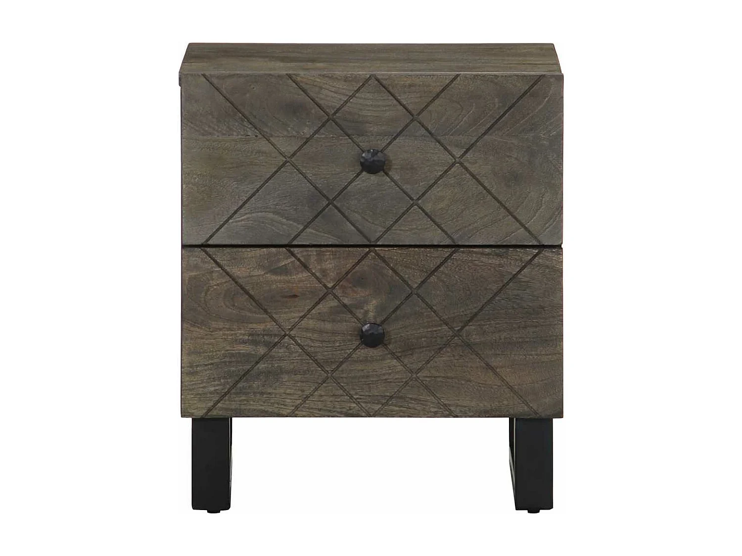 Nachtkastje 40x33x46 cm massief mangohout zwart