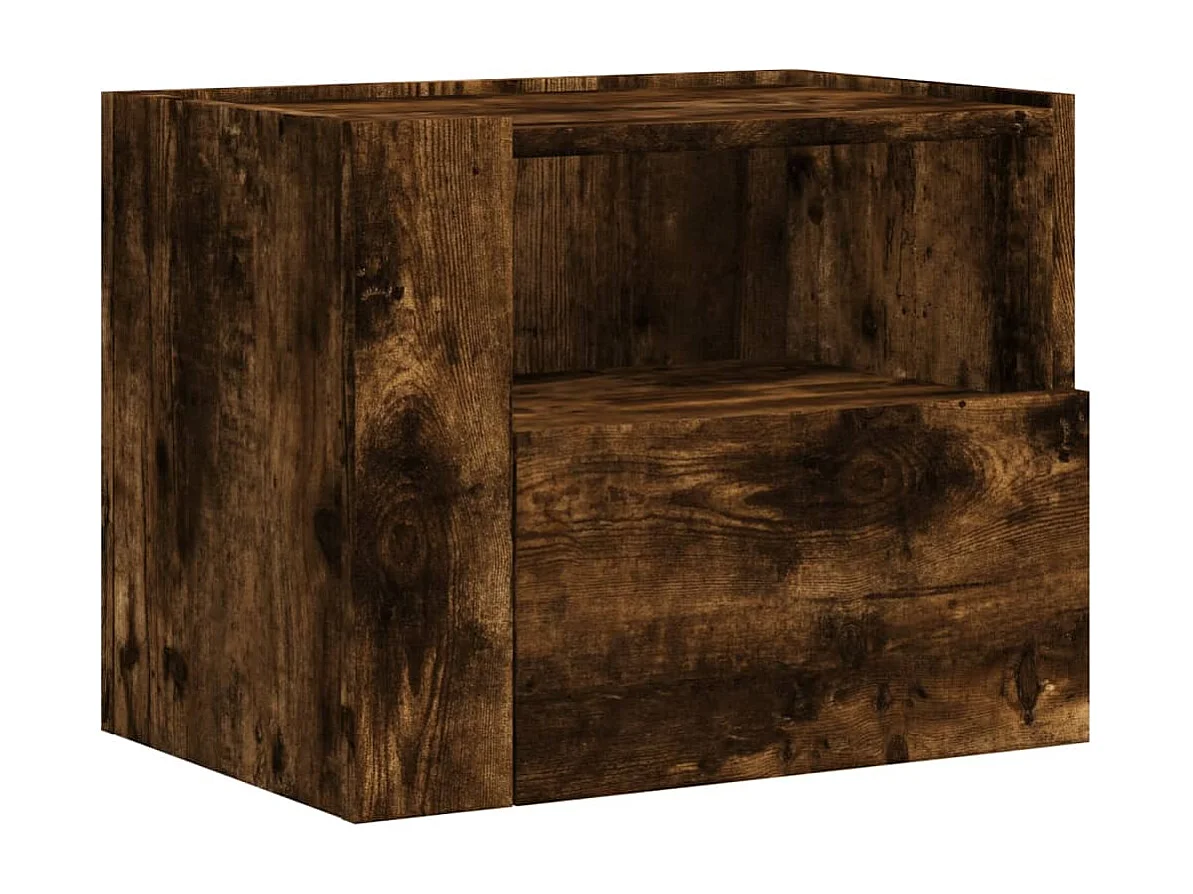 Nachtkastjes 2 st wandgemonteerd 45x30x35 cm gerookt eikenkleur