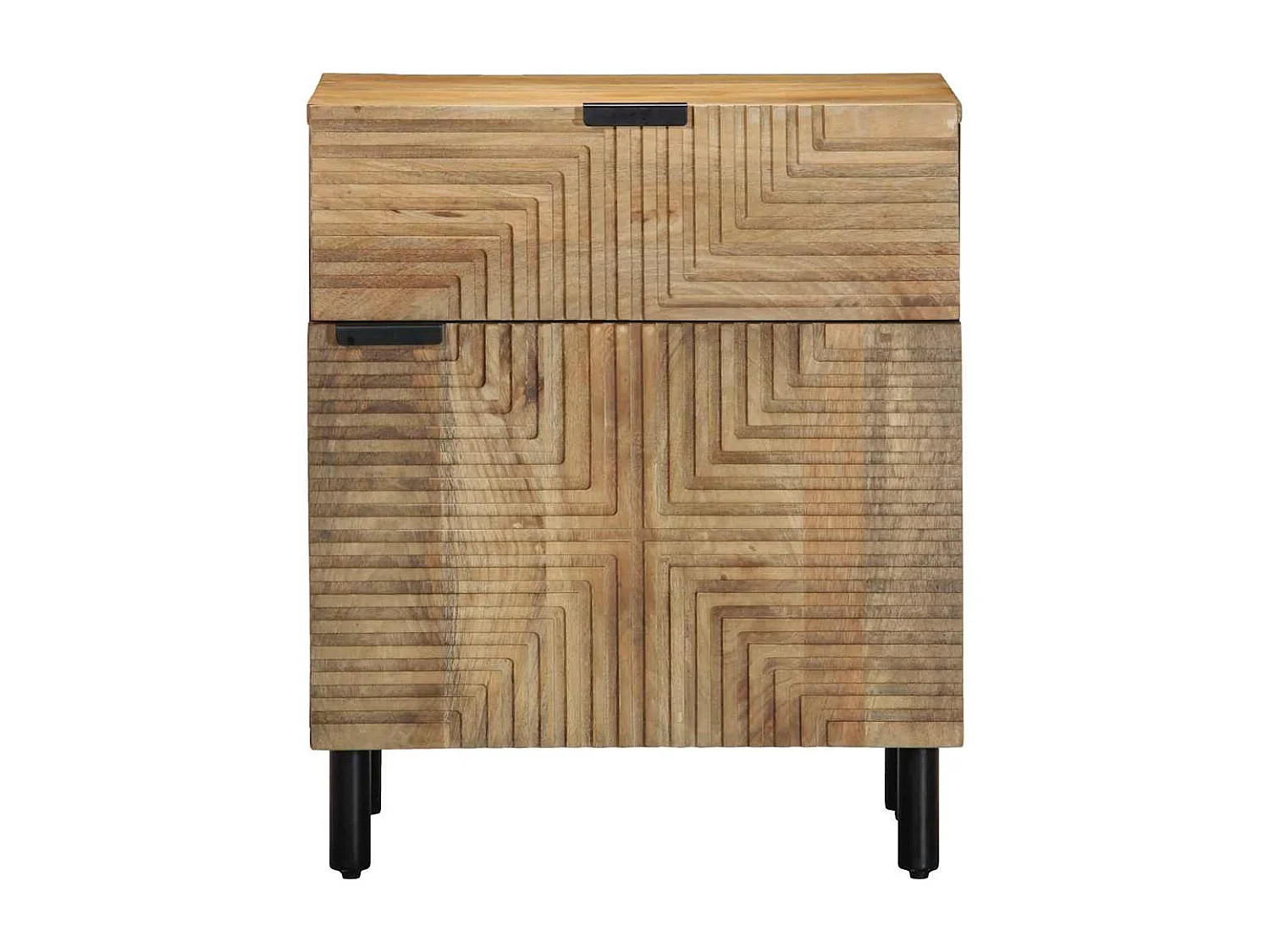 Table de chevet marron 50x33x60 cm bois de manguier massif