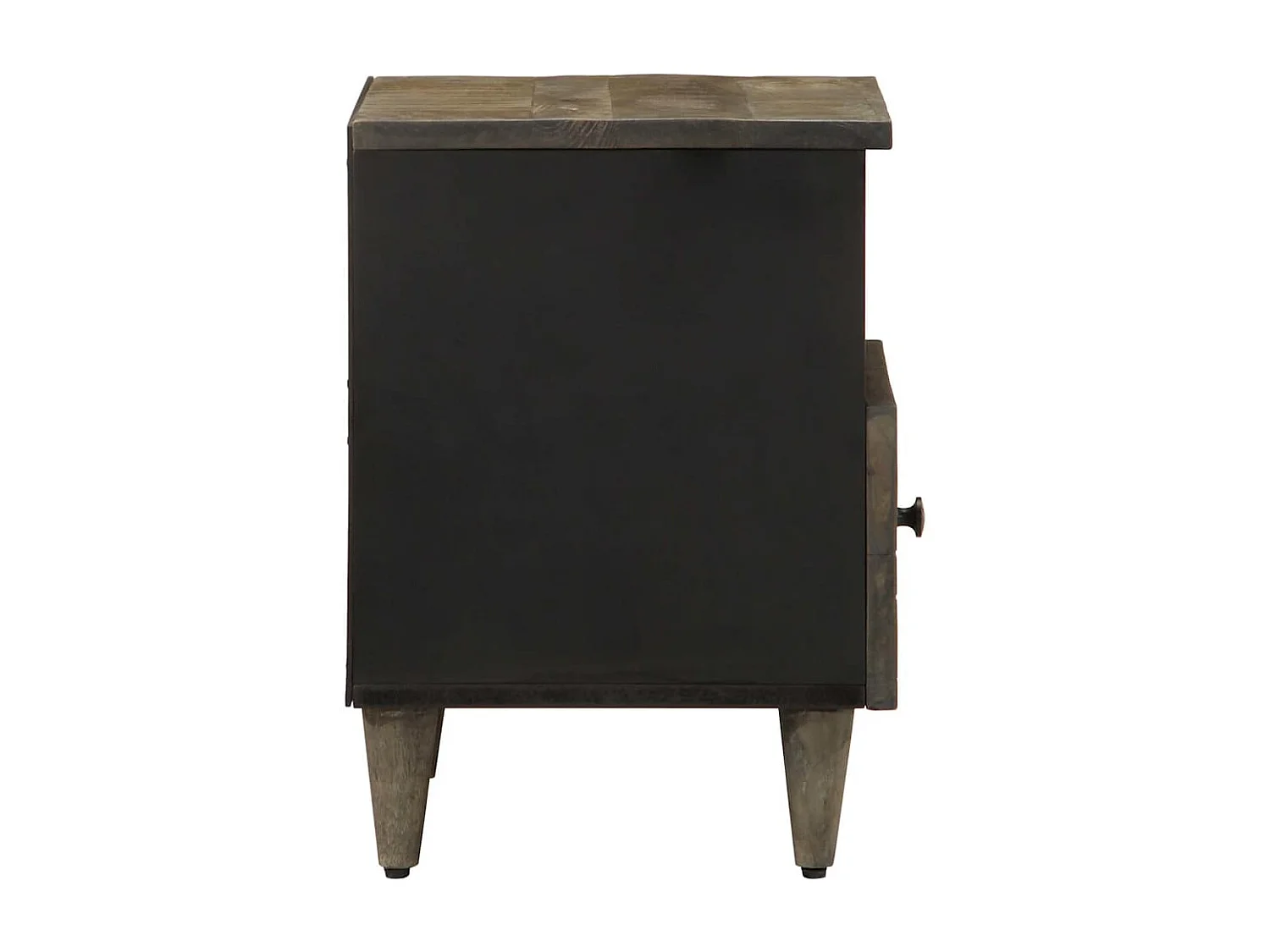 Tables chevet 2 pièces gris clair 40x33x46 cm bois manguier solide