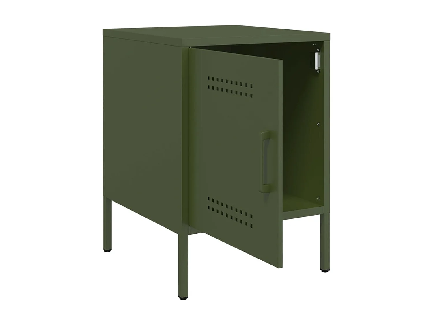 Tables de chevet 2 pièces vert olive 36x39x50,5 cm acier