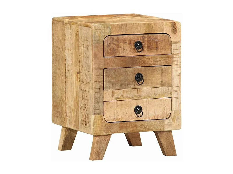 Nachtkastje 37x32x50 cm massief ruw mangohout