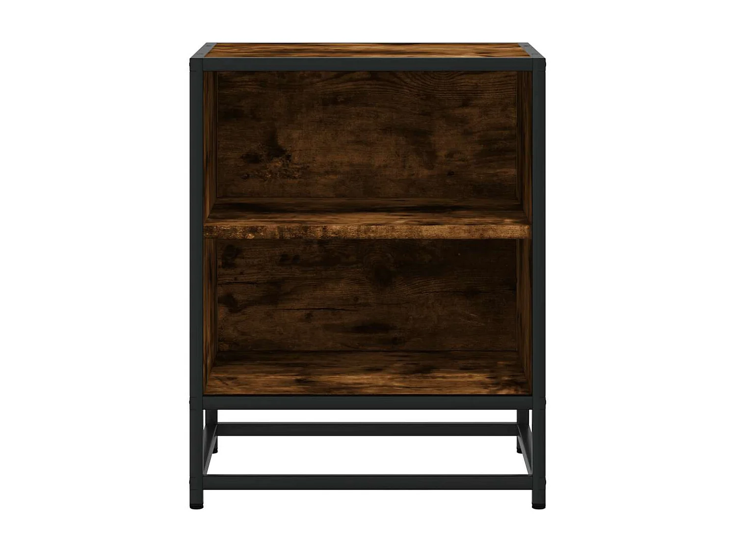 Mesa de cabeceira em carvalho fumado 40x31x50cm madeira e metal