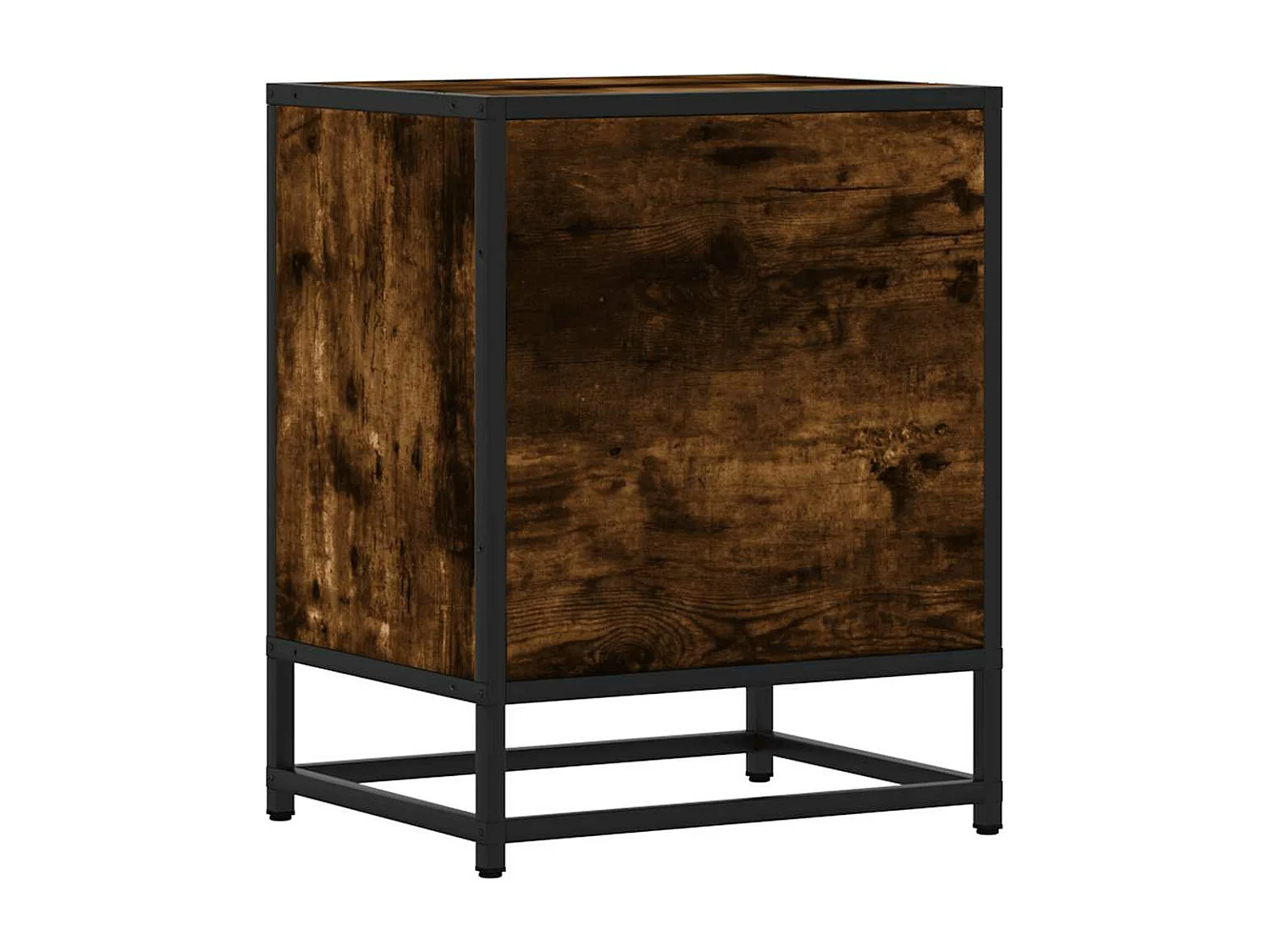 Mesa de cabeceira em carvalho fumado 40x31x50cm madeira e metal