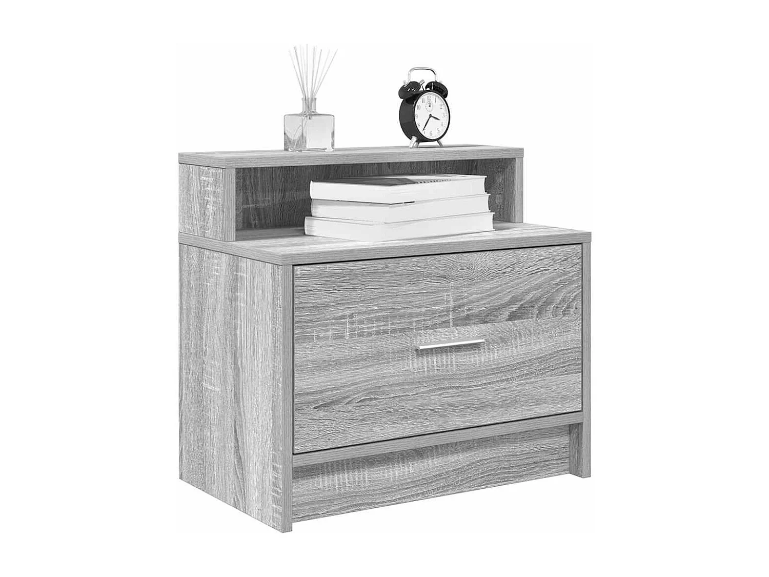 Nachtkastje met lade 51x31x47 cm grijs sonoma eikenkleurig