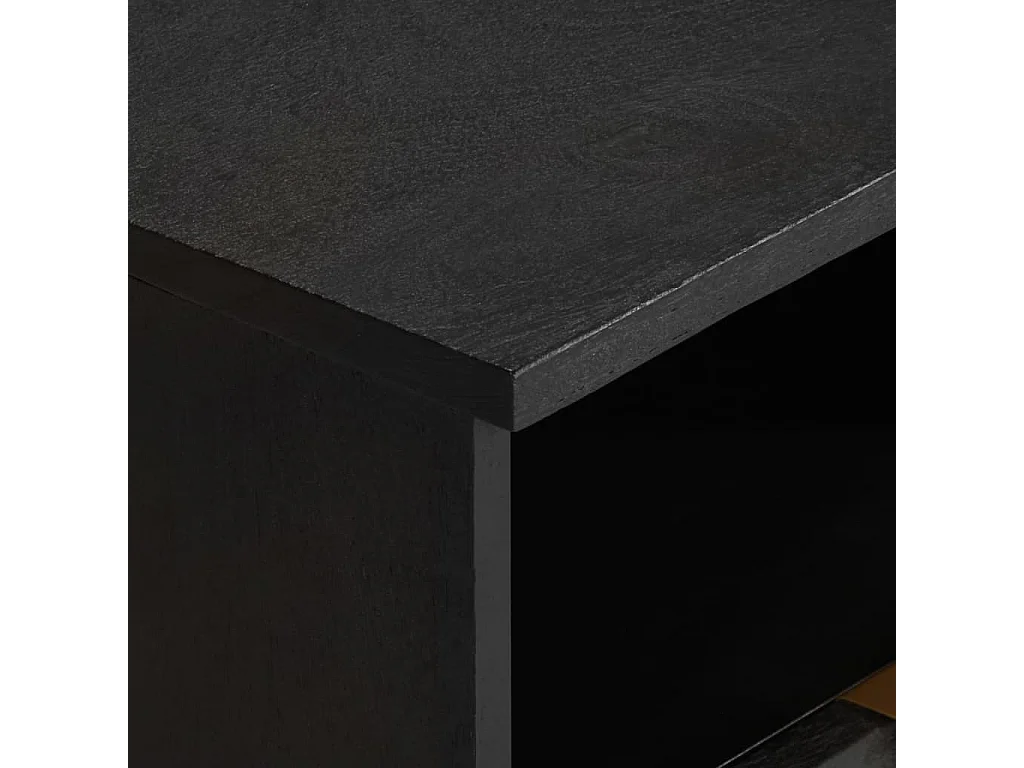 Table de chevet noir 40x33x46 cm bois d'ingénierie