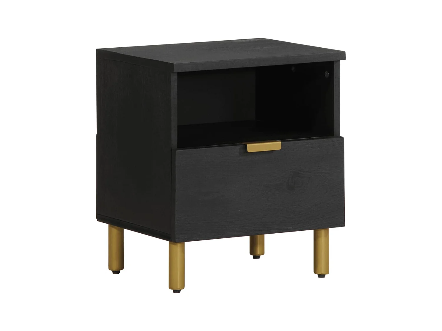 Table de chevet noir 40x33x46 cm bois d'ingénierie