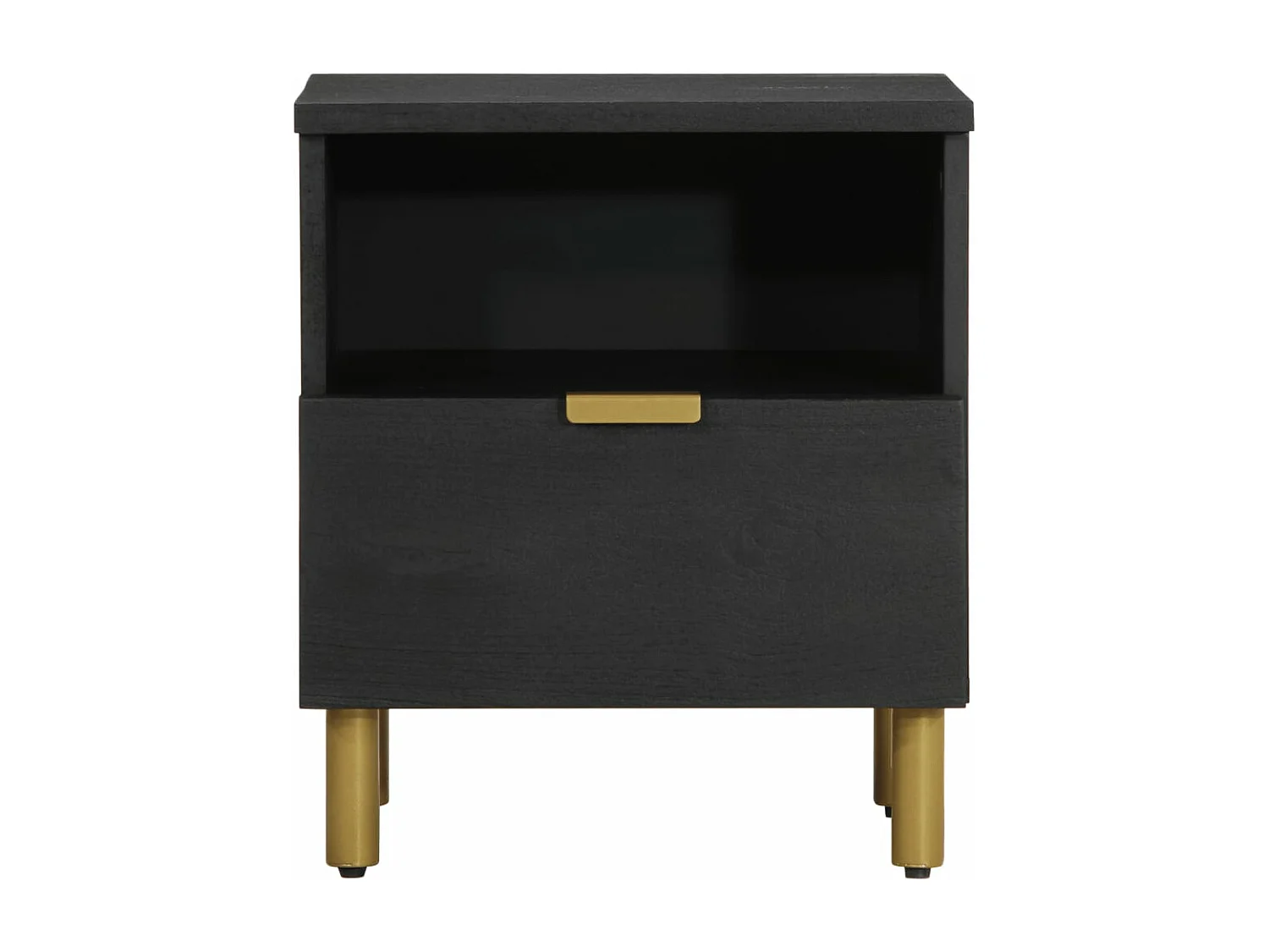 Table de chevet noir 40x33x46 cm bois d'ingénierie