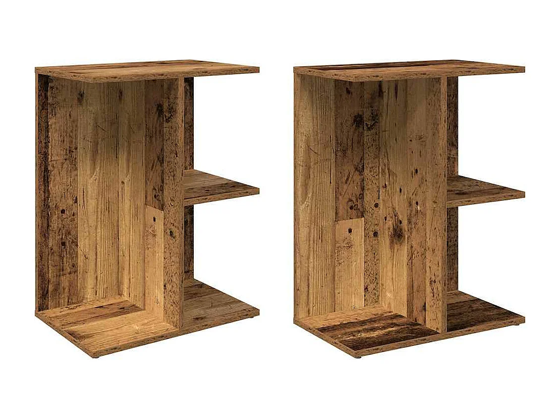 Tables de chevet 2 pièces vieux bois 46,5x29x61 cm bois ingénierie