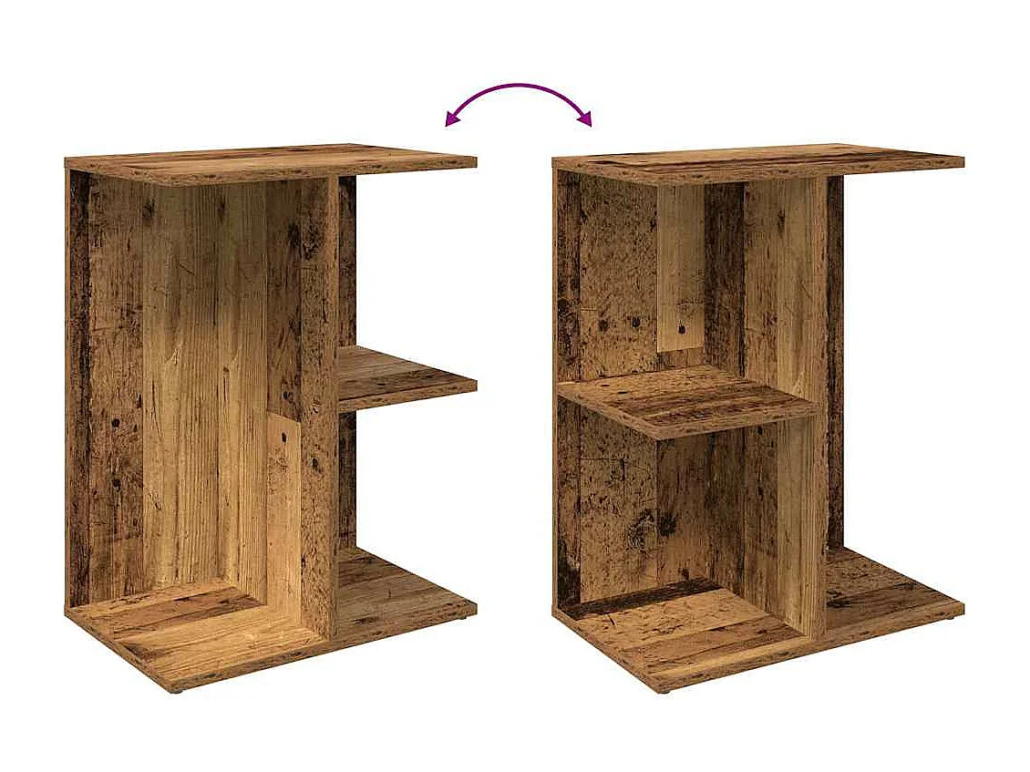 Tables de chevet 2 pièces vieux bois 46,5x29x61 cm bois ingénierie