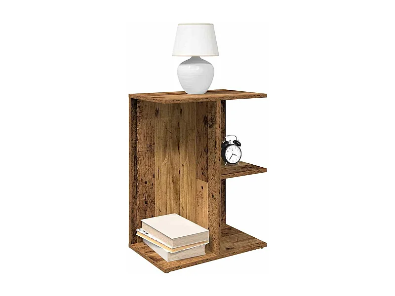 Nachtkastjes 2 st 46,5x29x61 cm bewerkt hout oud houtkleurig