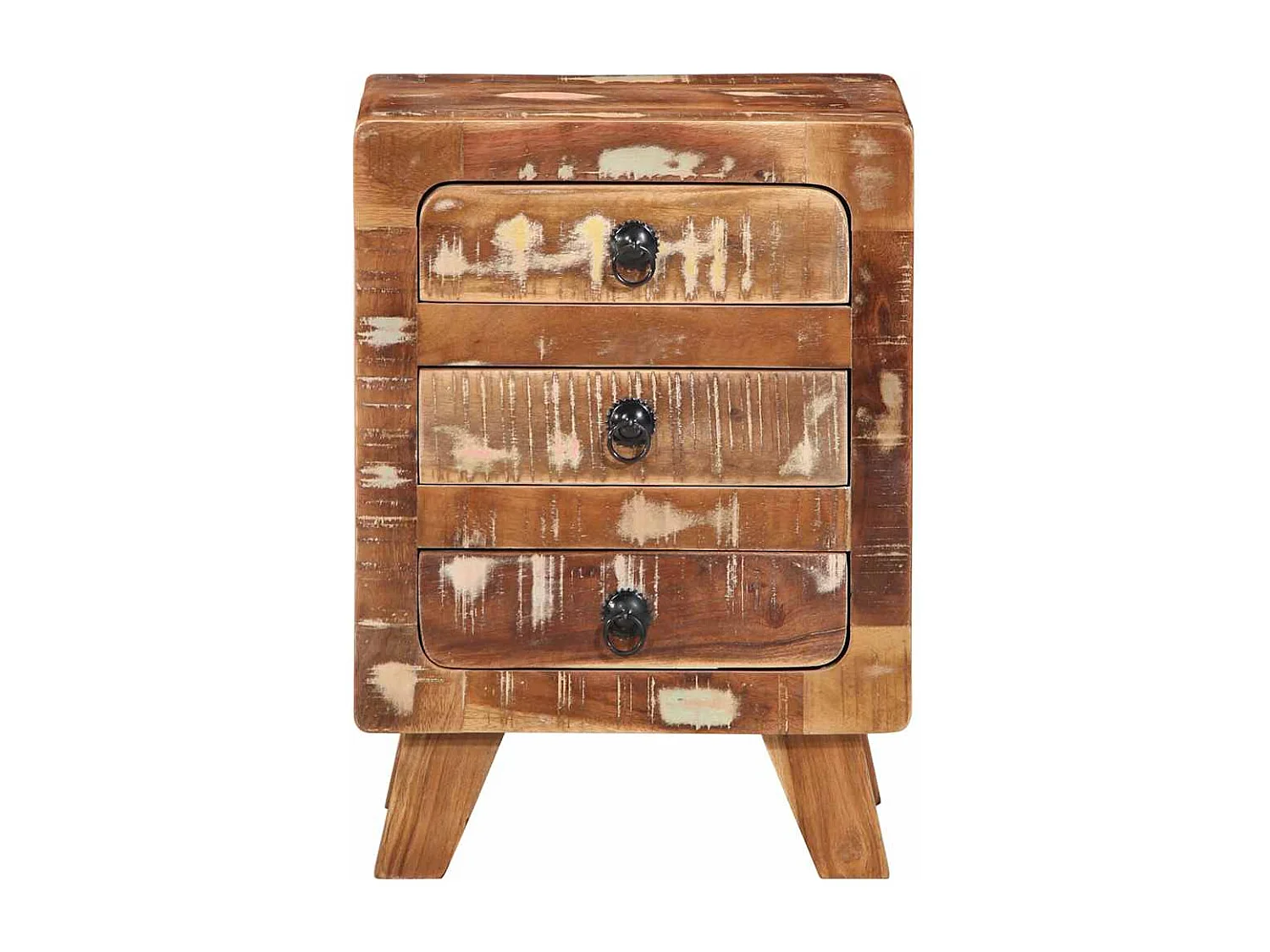 Table de chevet 2 pièces 37x32x50 cm bois massif de récupération