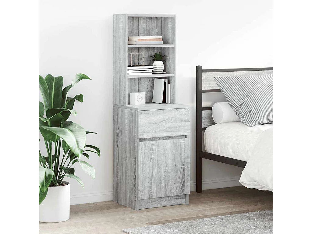 Table de chevet sonoma gris 39x35x125 cm bois d’ingénierie