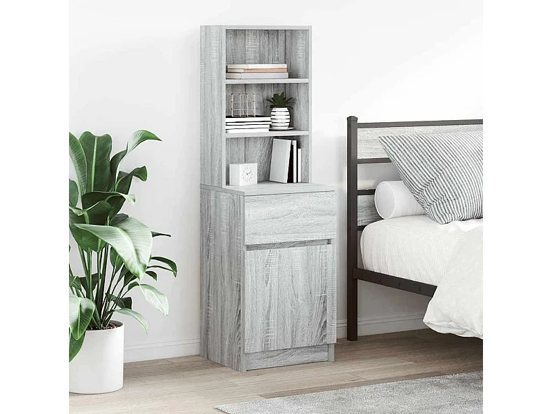 Table de chevet sonoma gris 39x35x125 cm bois d’ingénierie