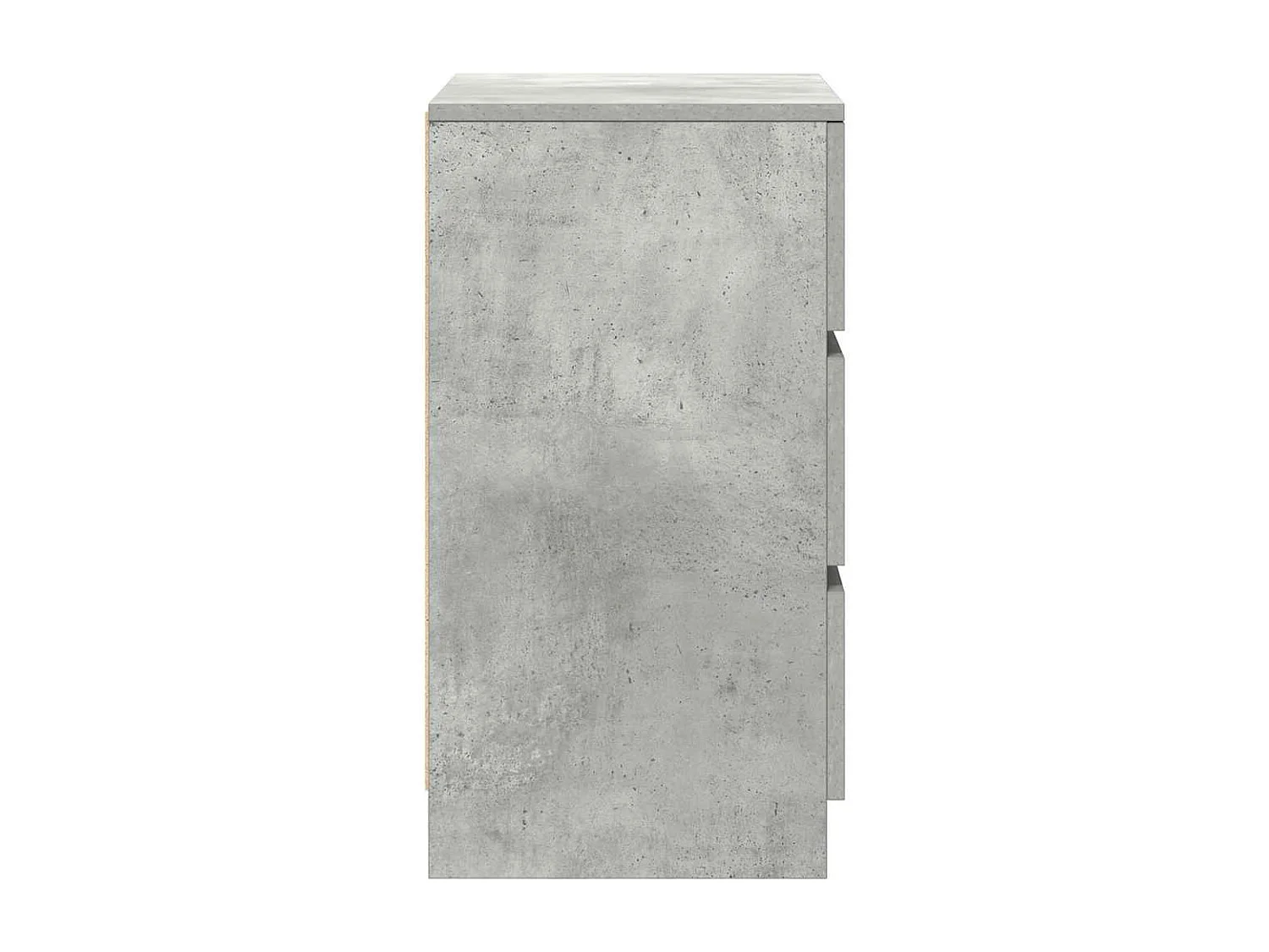Table de chevet avec 3 tiroirs gris béton 39x35x65 cm