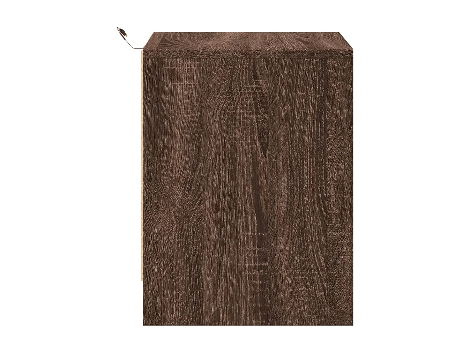 Table de chevet et lumières LED chêne marron bois ingénierie