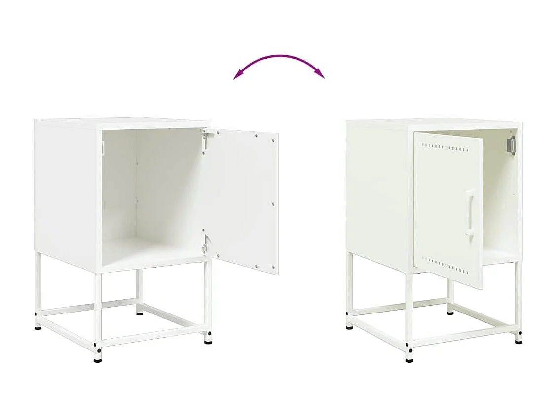 Nachtkastjes 2 st 36x39x60,5 cm staal wit