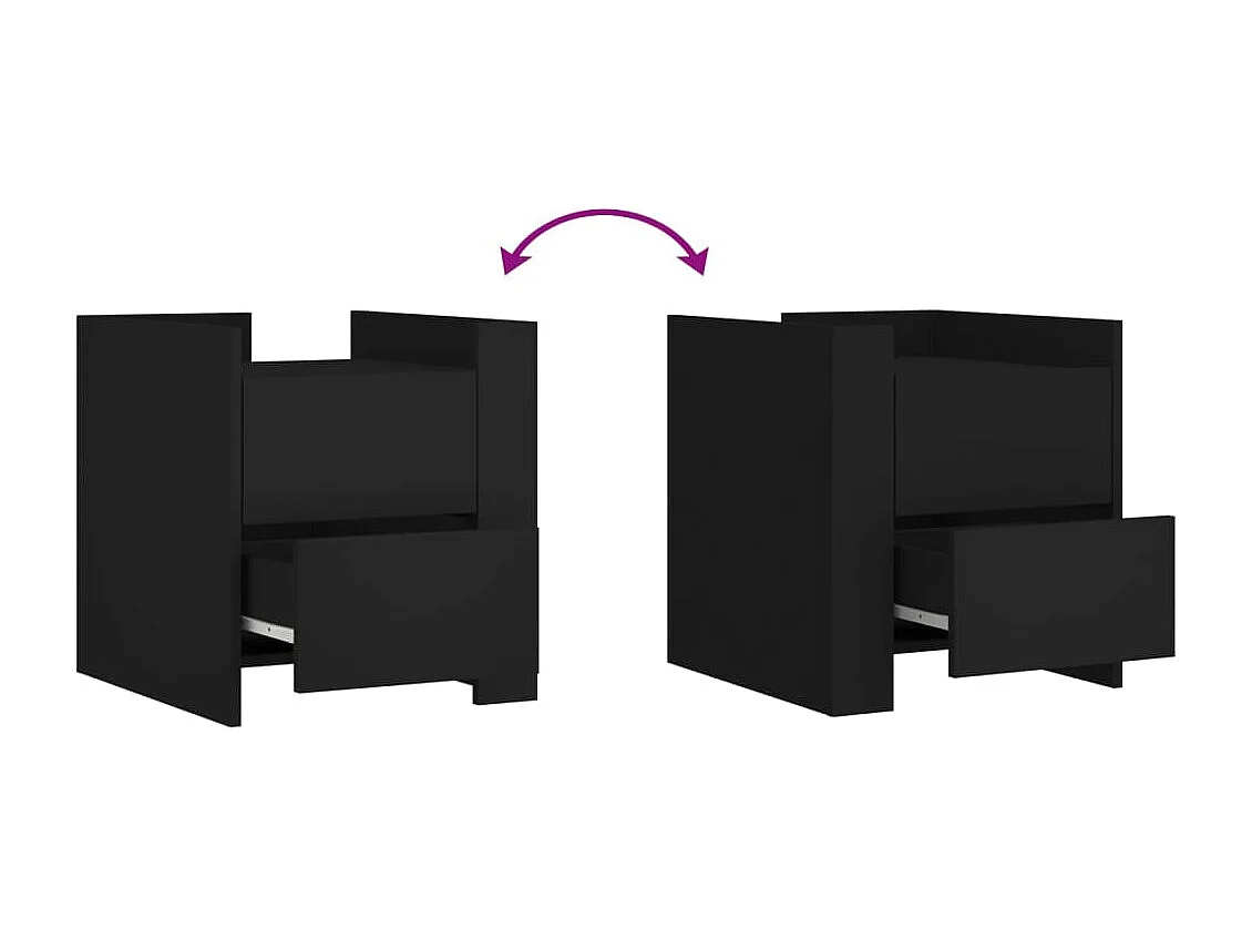 Mesa cabeceira 45x50x50 cm derivados de madeira preto