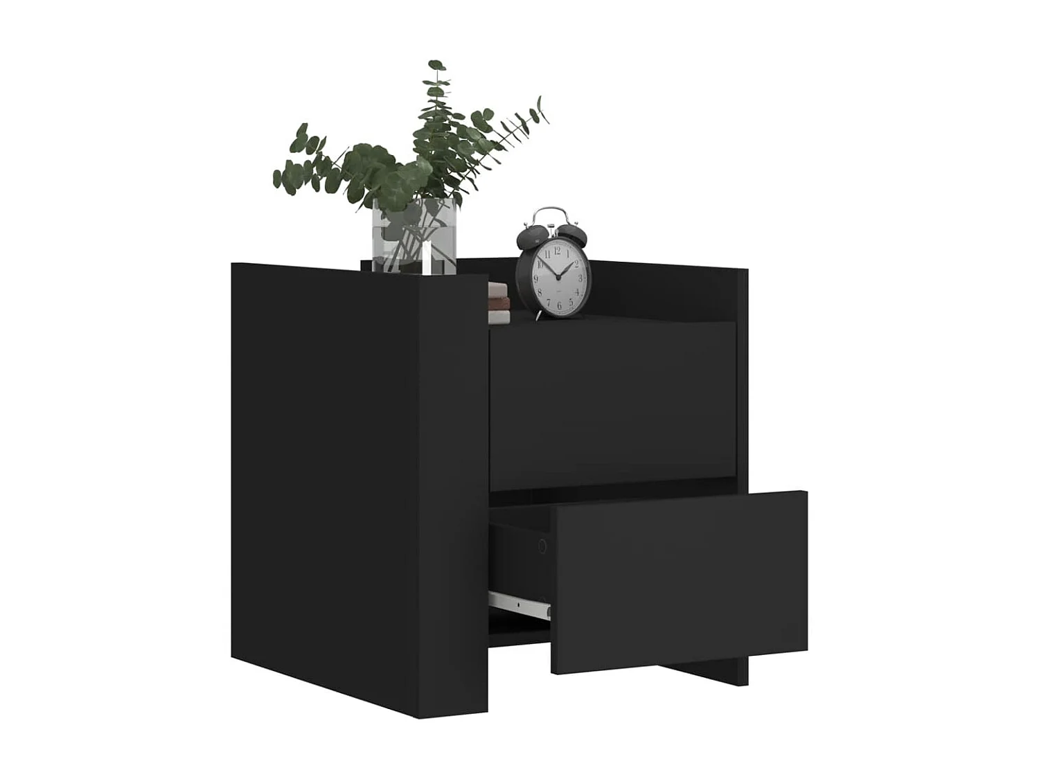 Table de chevet noir 45x50x50 cm bois d’ingénierie