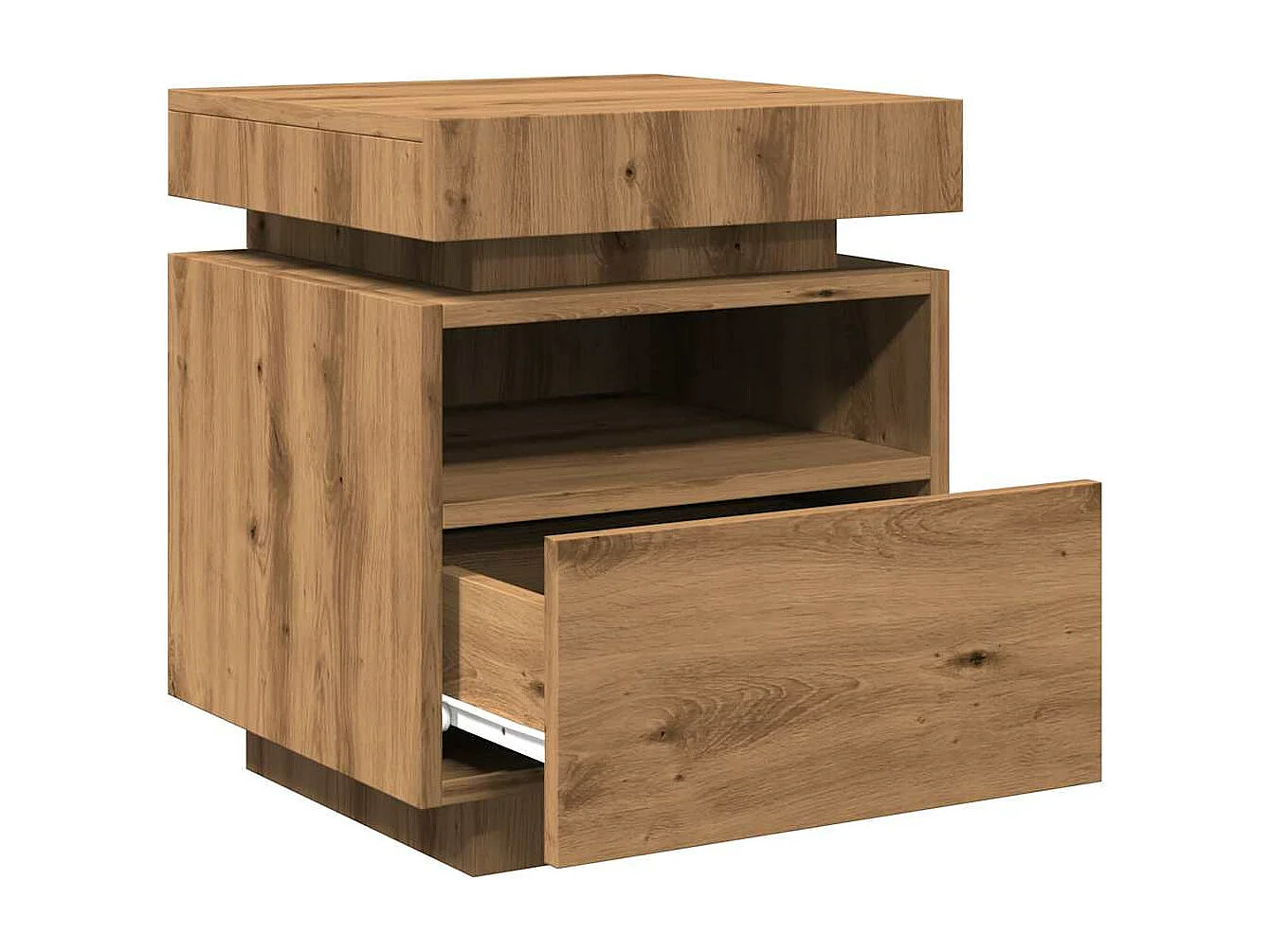 Mesitas de noche con luces LED 2 unidades roble artisan 40x39x48,5cm