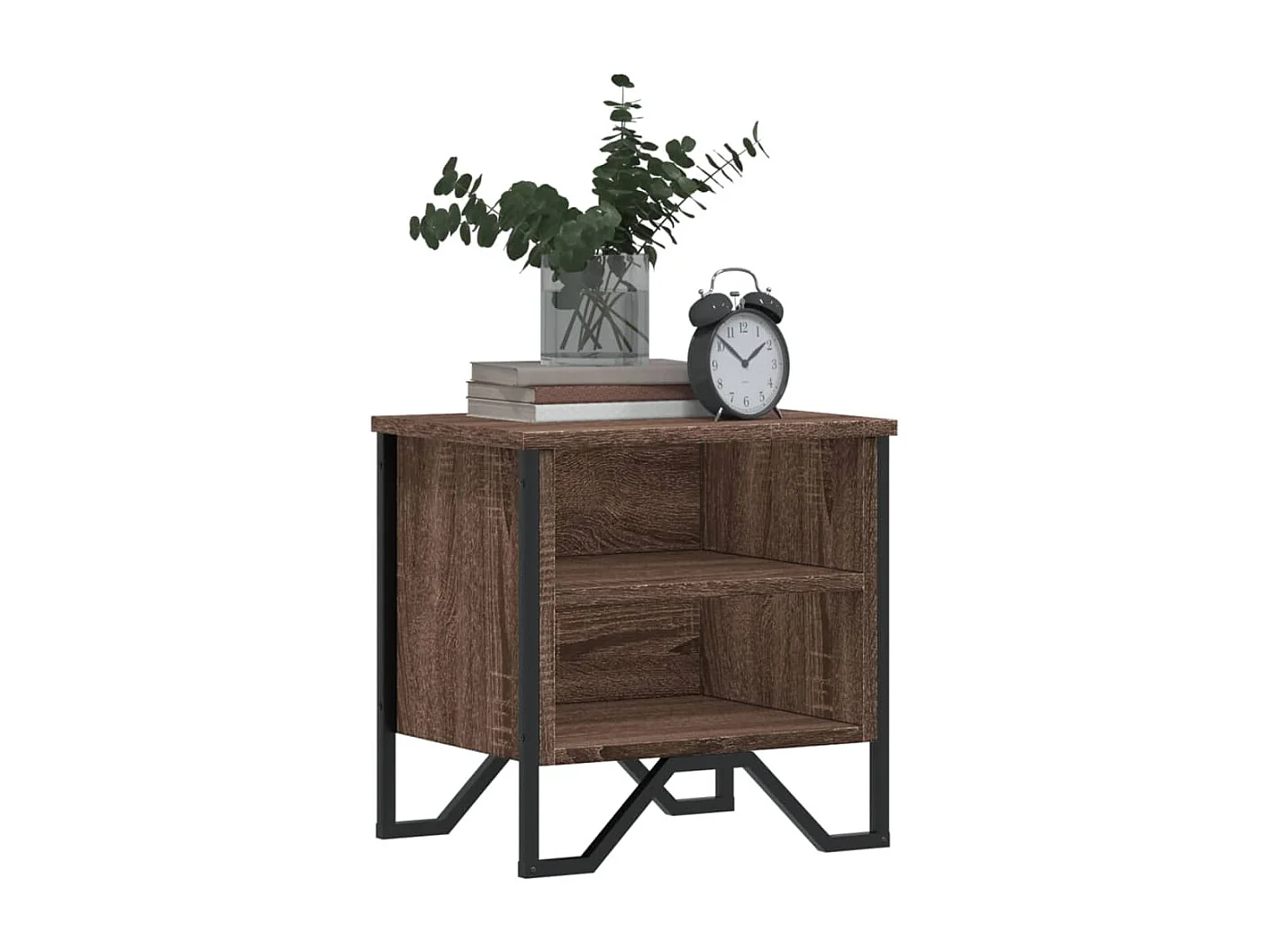 Mesita de noche madera de ingeniería marrón roble 40x30x40 cm