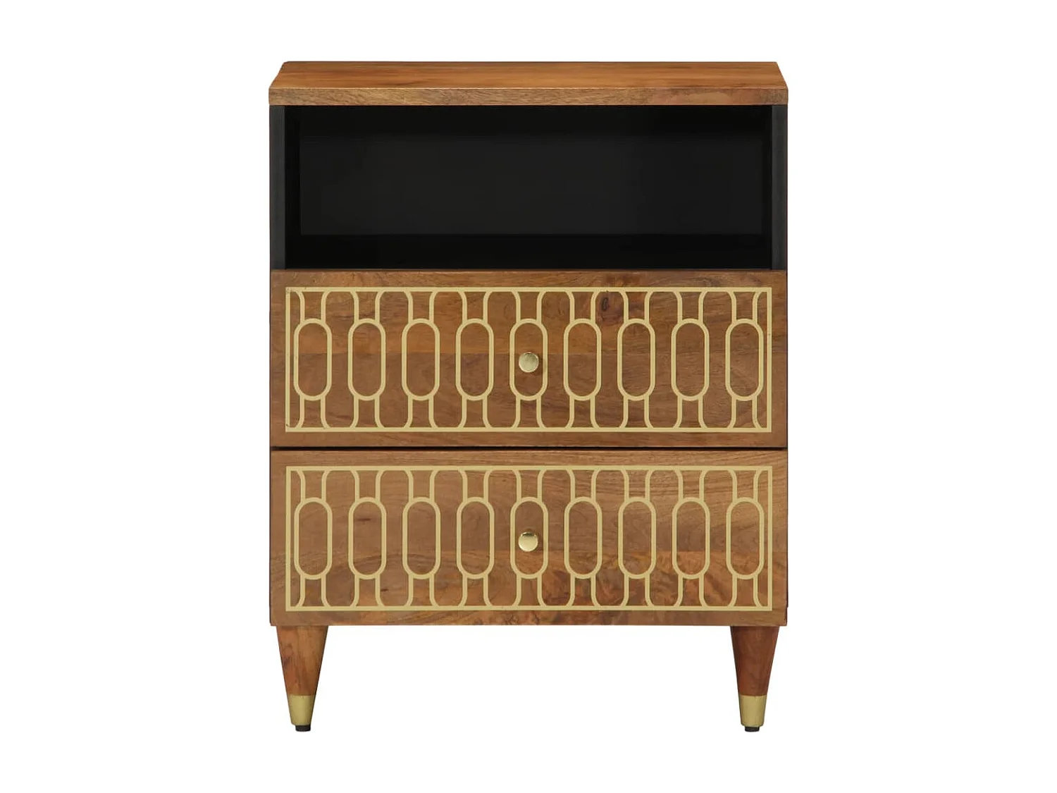 Mesita de noche madera maciza de mango 50x33x62 cm