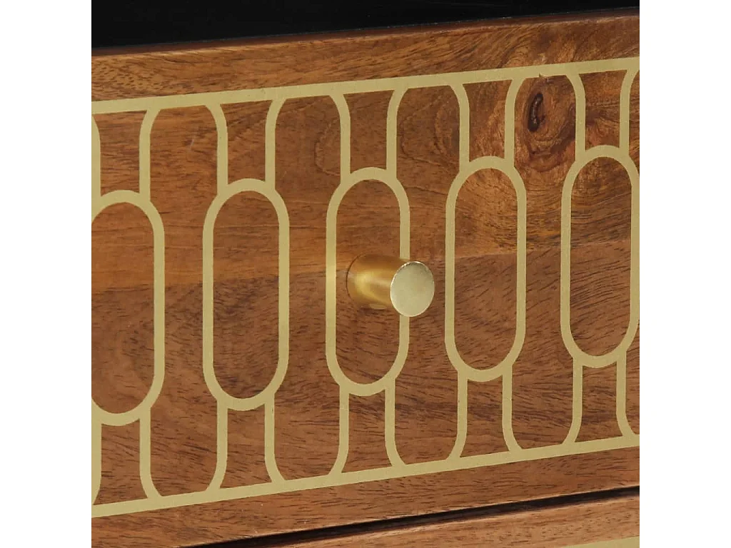 Mesita de noche madera maciza de mango 50x33x62 cm