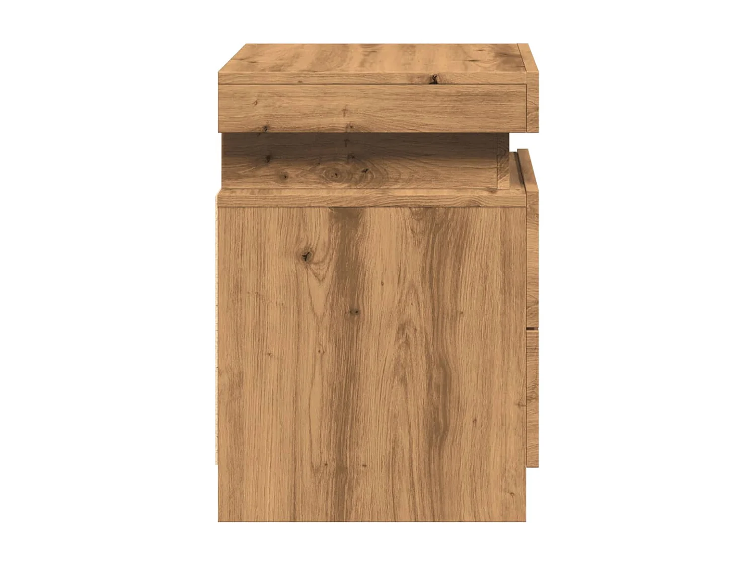 Tables de chevet avec LED 2 pièces chêne artisanal bois ingénierie