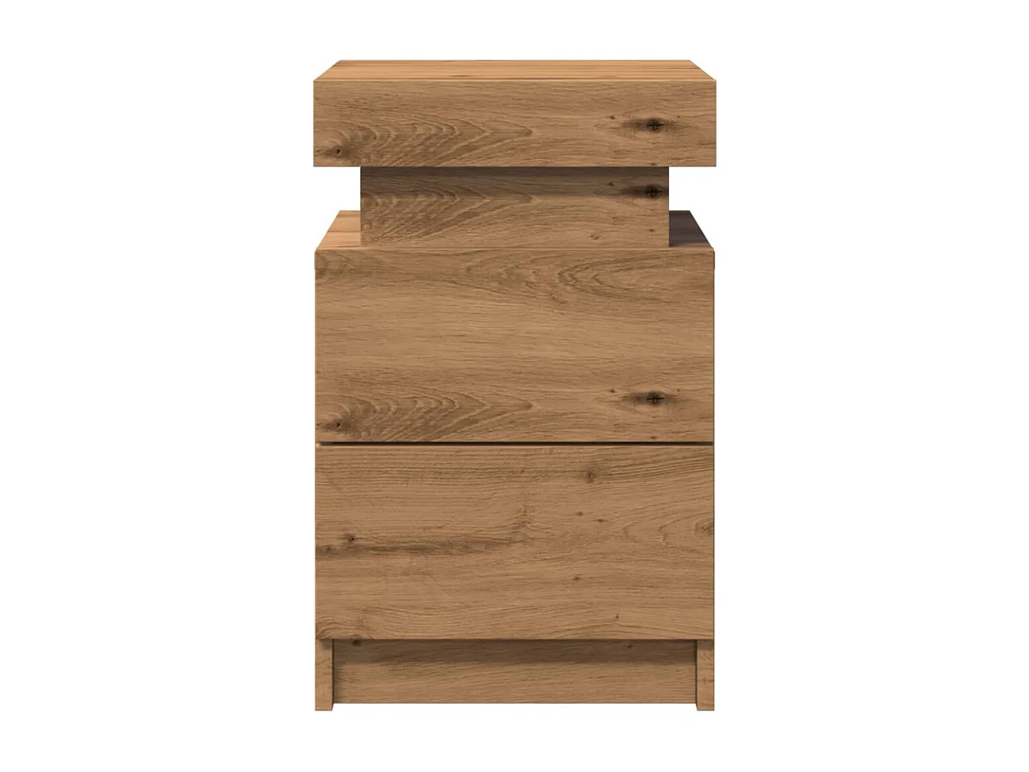 Tables de chevet avec LED 2 pièces chêne artisanal bois ingénierie