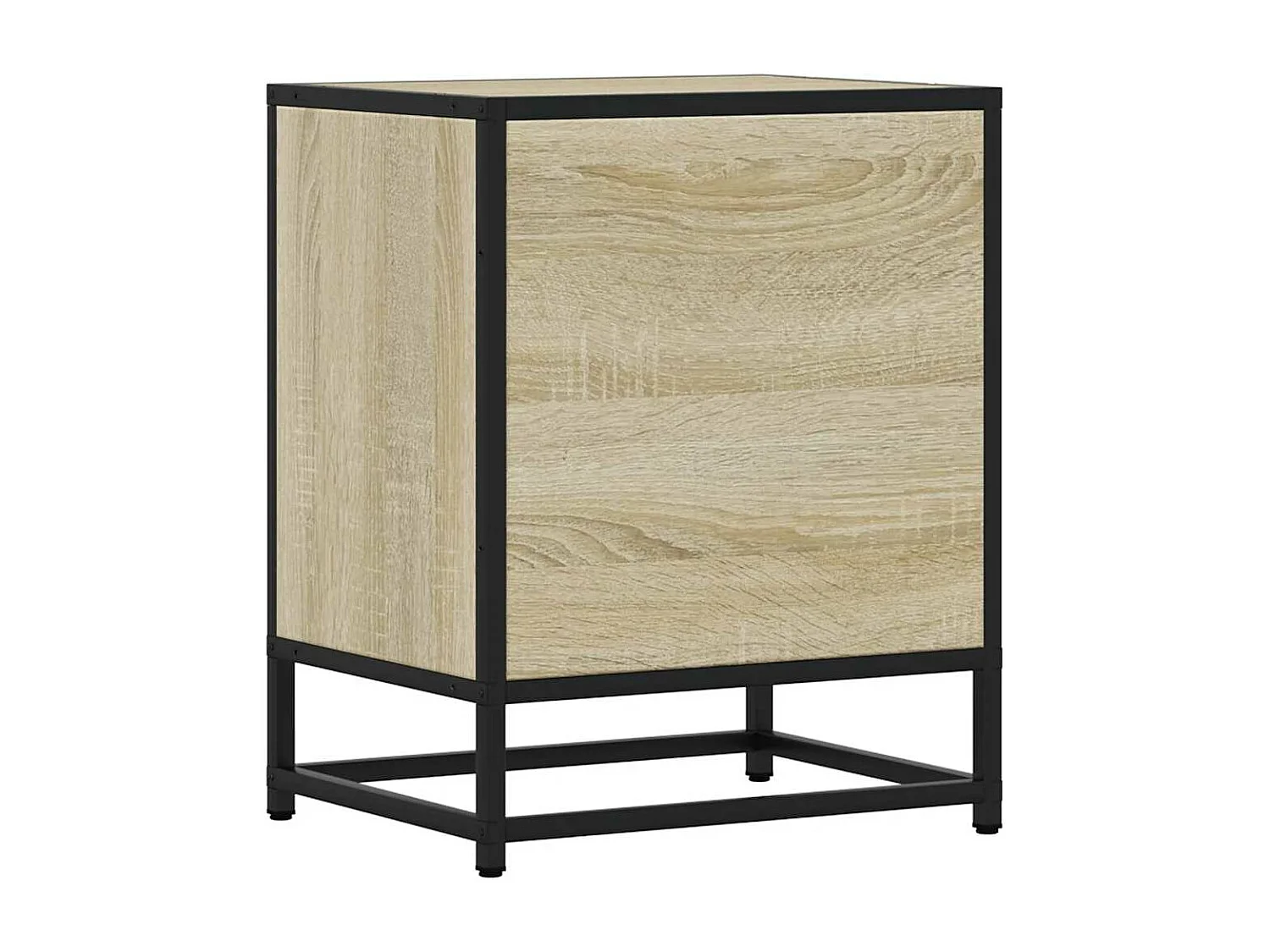 Table de chevet chêne sonoma 40x31x50cm bois d'ingénierie métal