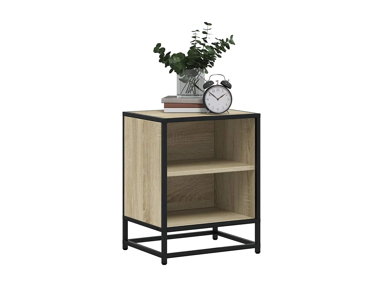 Table de chevet chêne sonoma 40x31x50cm bois d'ingénierie métal