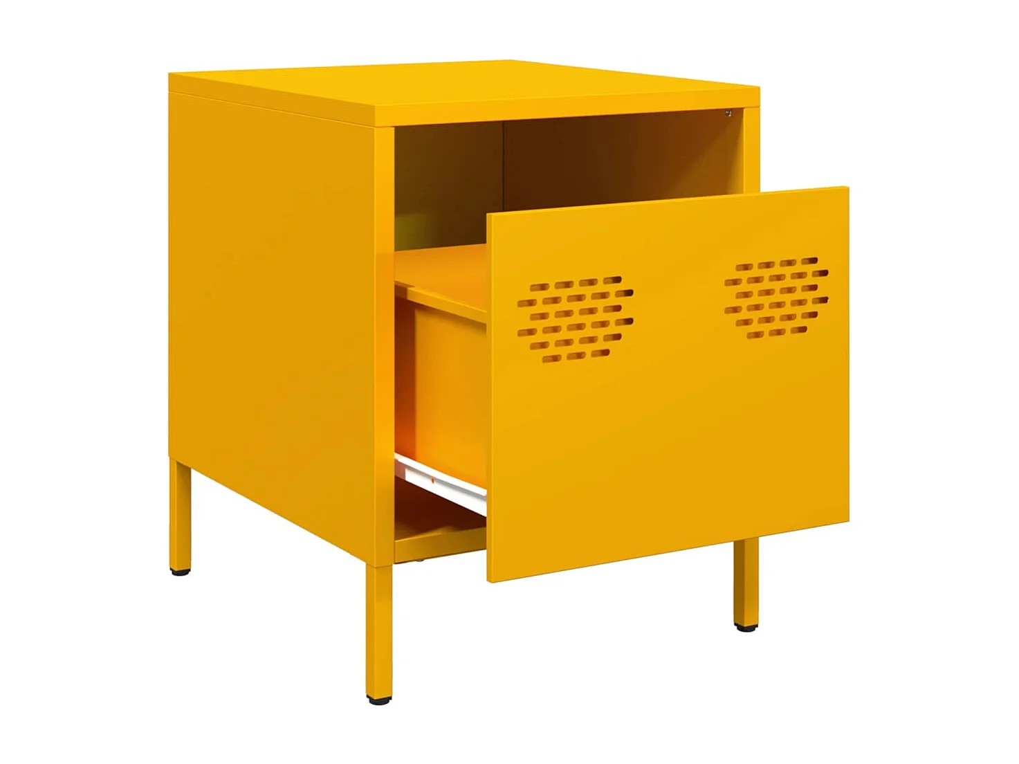 Tables de chevet 2 pièces jaune moutarde 35x39x43,5 cm acier