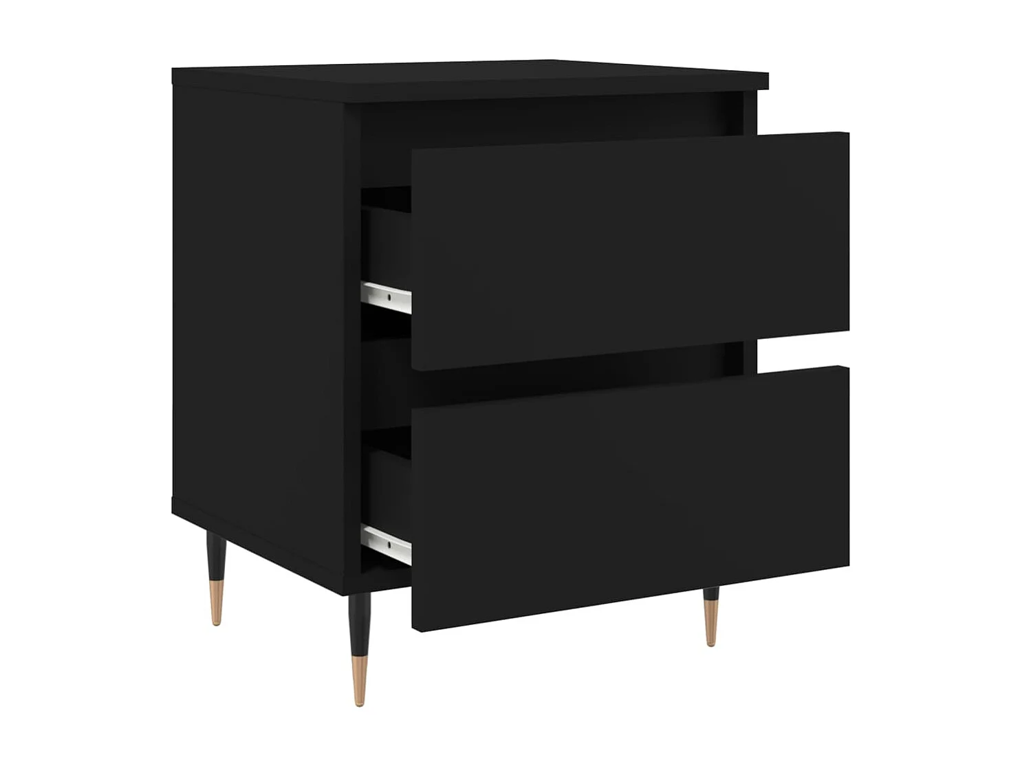 Tables de chevet 2 pièces noir 40x35x50 cm bois d’ingénierie