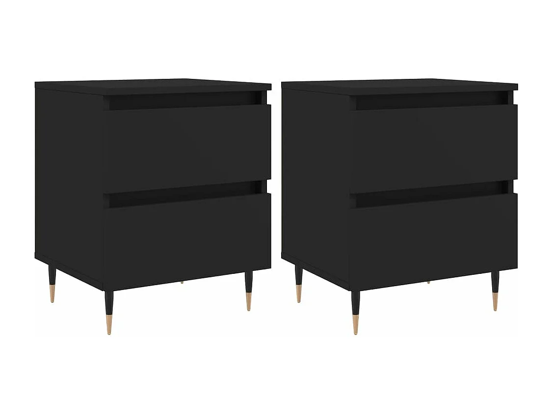 Tables de chevet 2 pièces noir 40x35x50 cm bois d’ingénierie