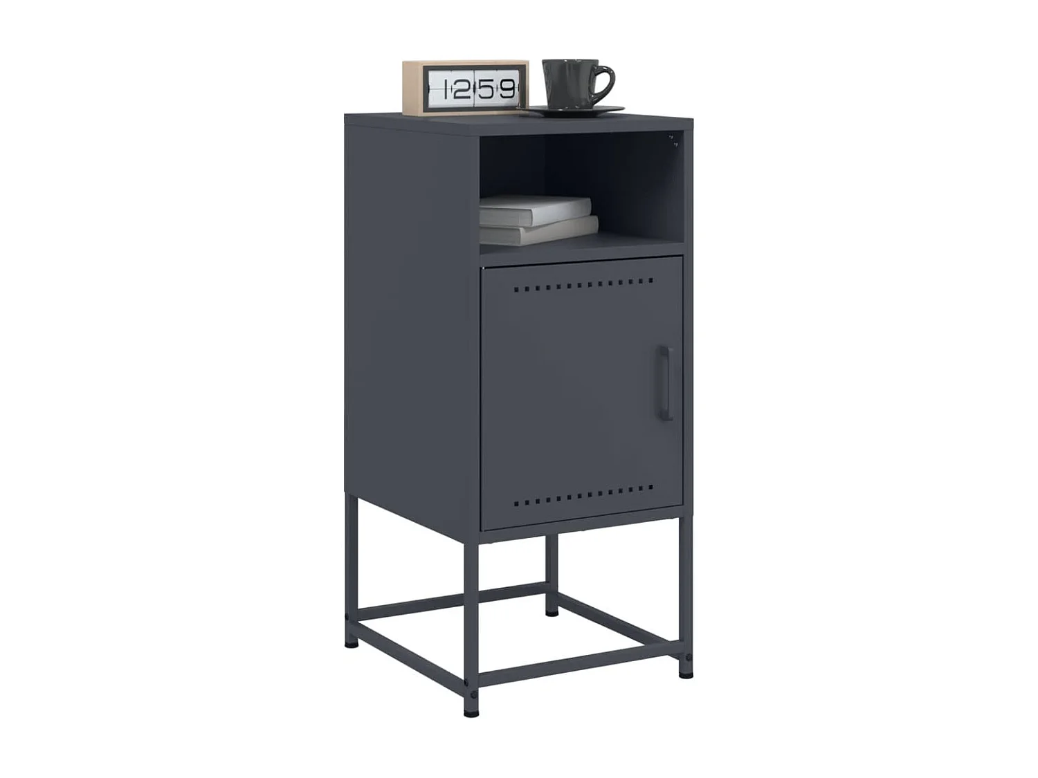 Tables de chevet 2 pièces anthracite 36x39x78 cm acier