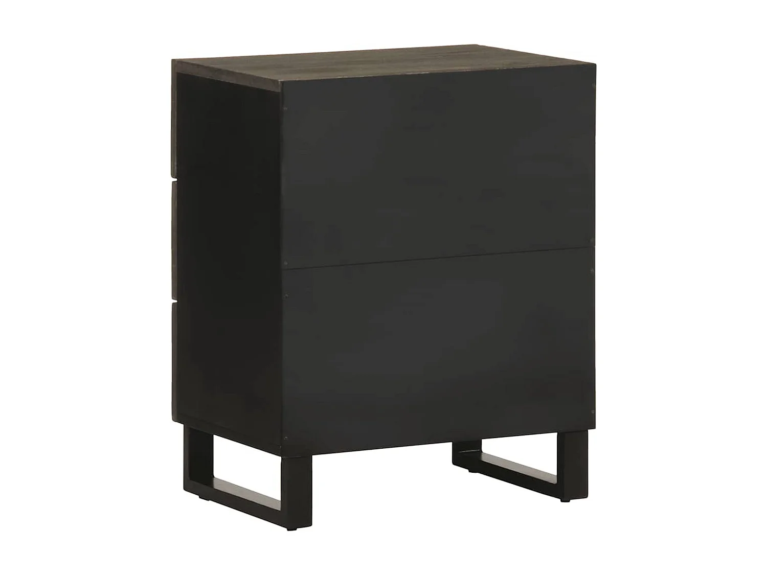 Table de chevet noir 50x33x62 cm bois de manguier solide