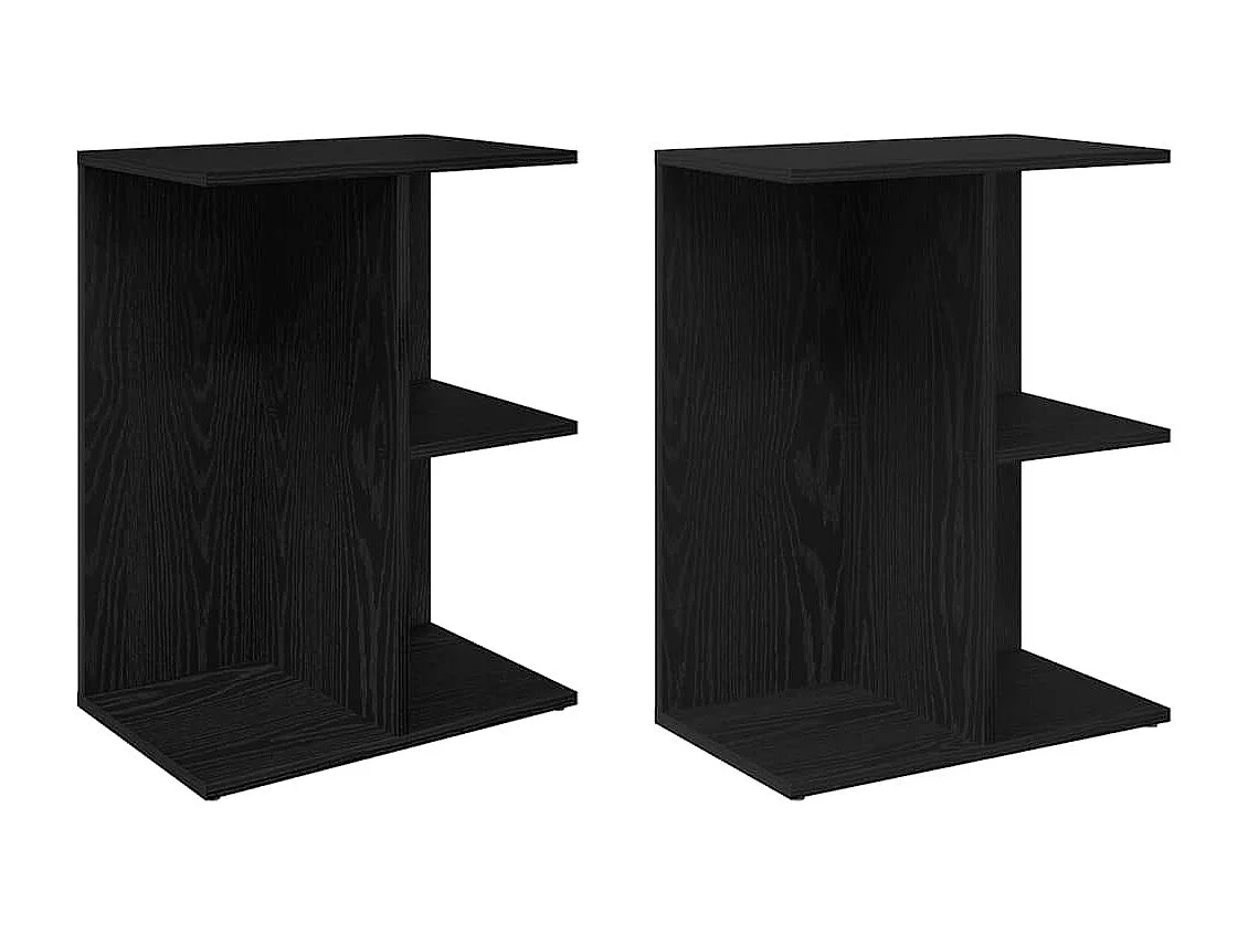 Tables de chevet 2 pièces chêne noir 46,5x29x61 cm bois ingénierie