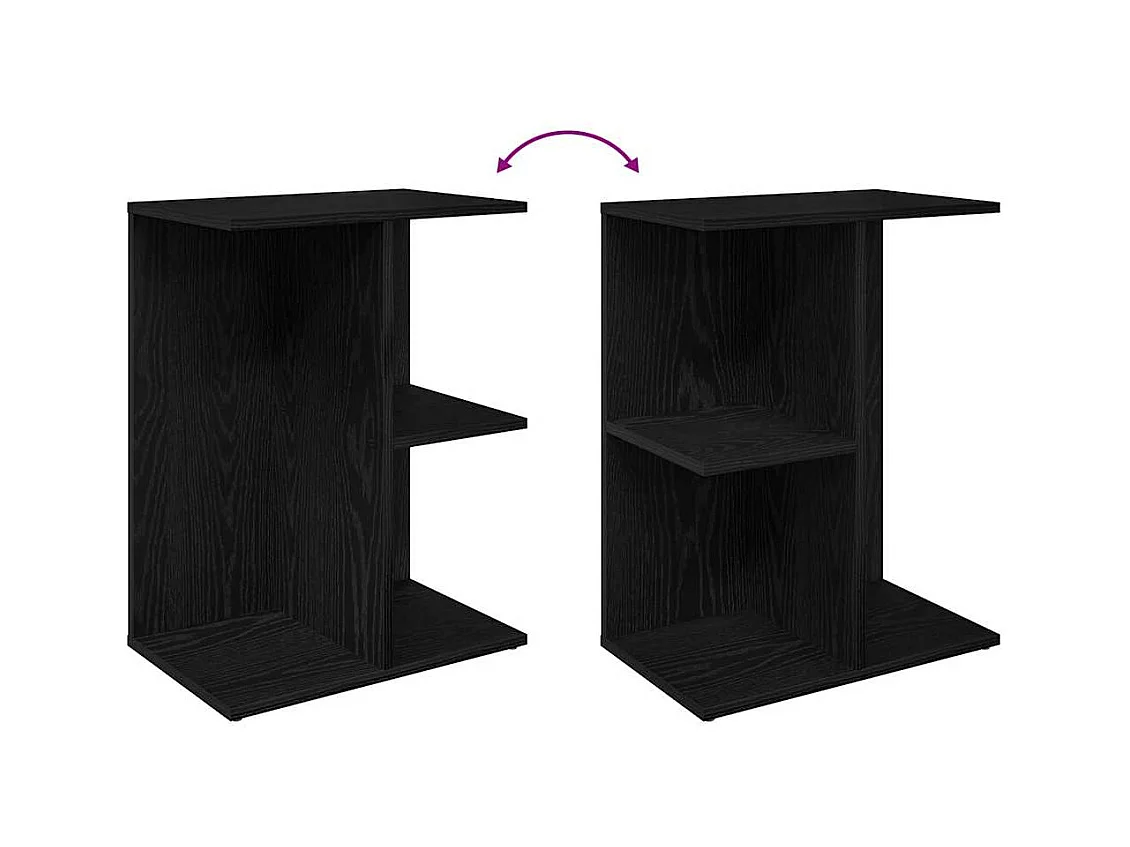 Mesas cabeceira 2 peças 46,5x29x61cm deriv. madeira carvalho preto