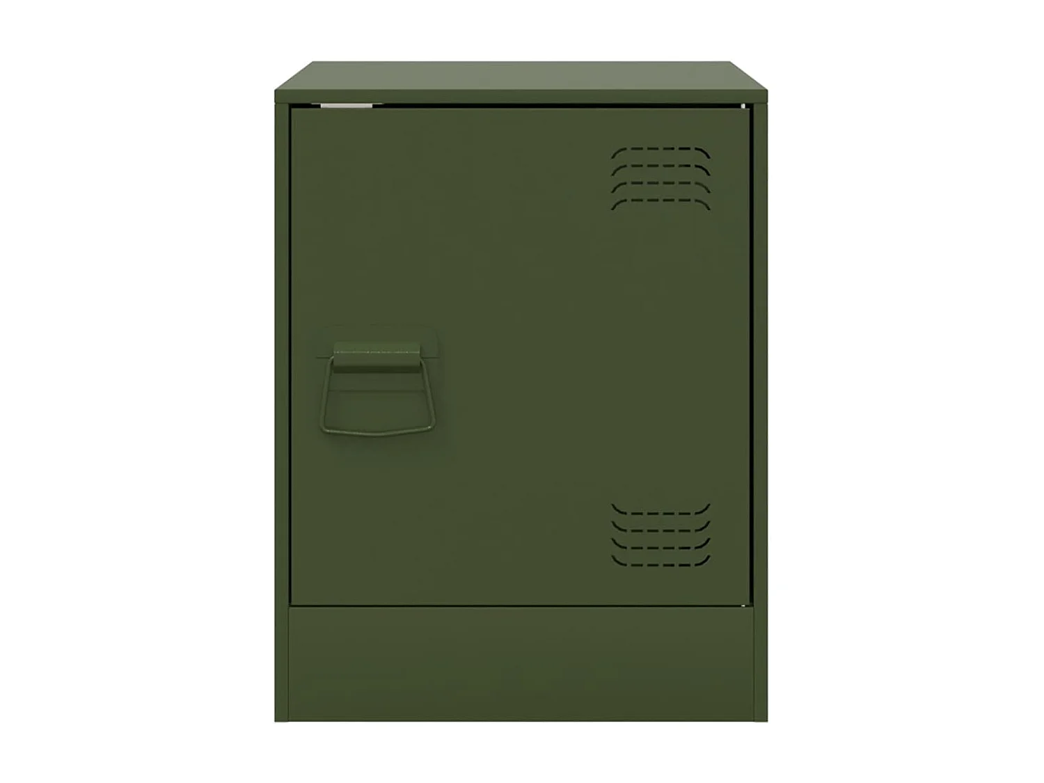 Table de chevet vert olive 34,5x39x44 cm acier