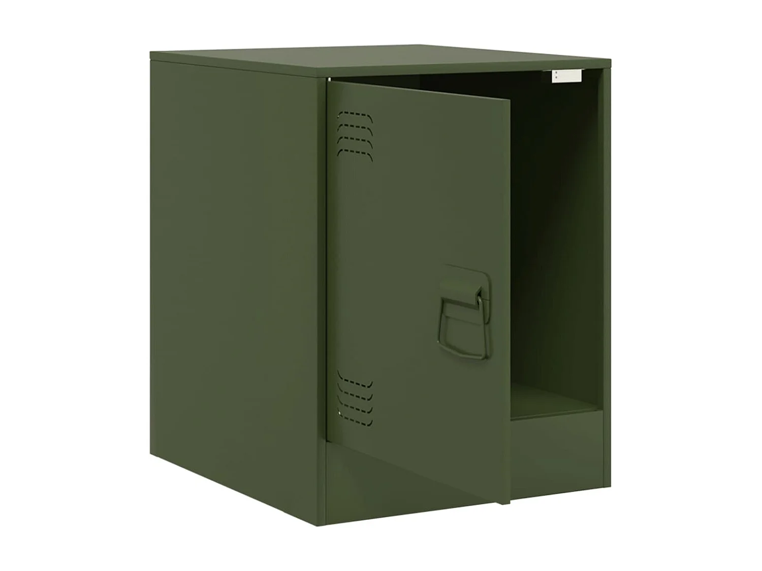 Table de chevet vert olive 34,5x39x44 cm acier