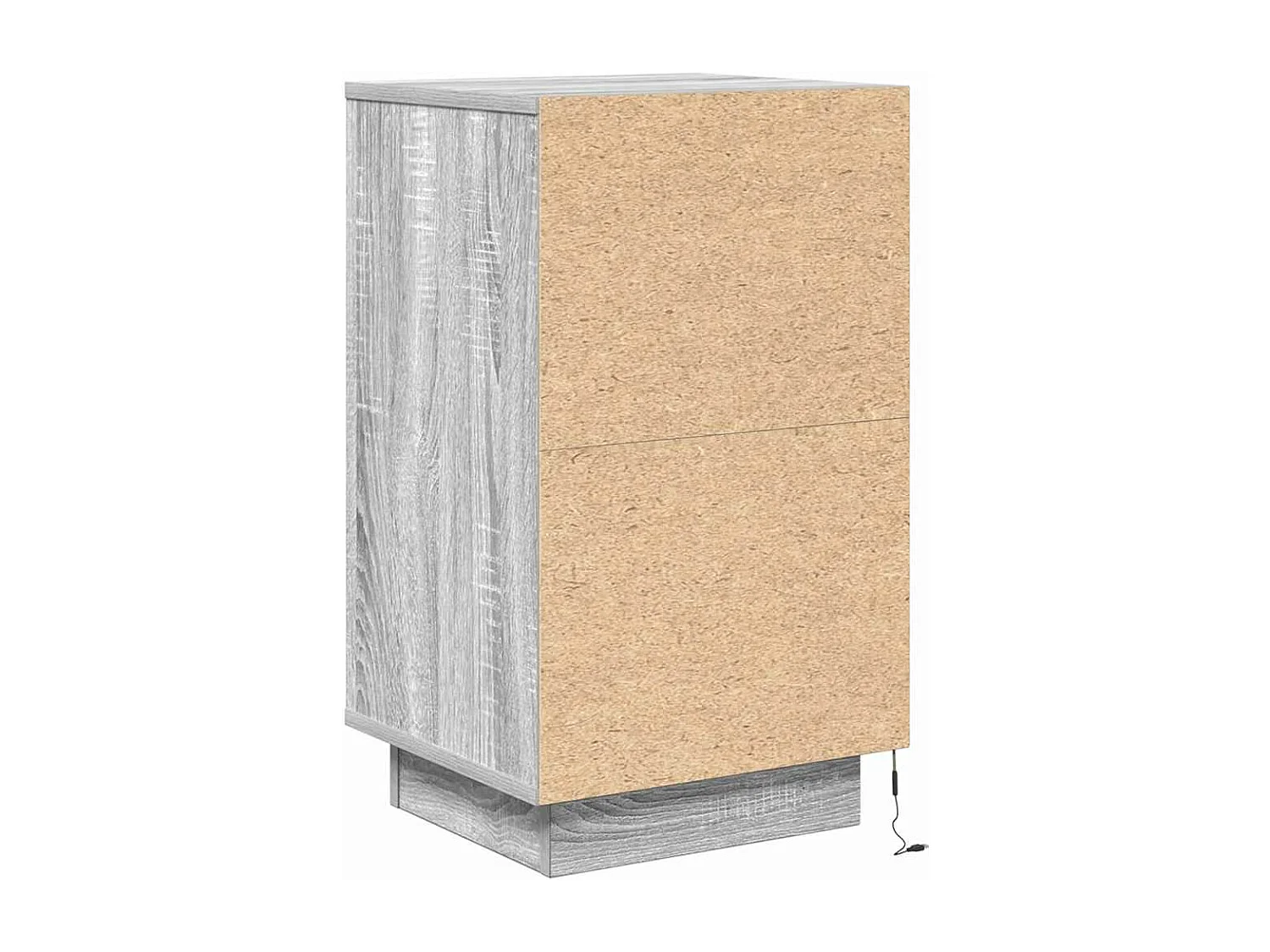 Table de chevet avec lumières LED sonoma gris 38x34x65 cm