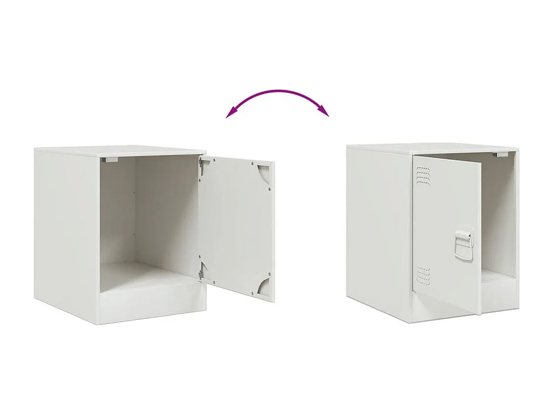 Tables de chevet 2 pièces blanc 34,5x39x44 cm acier