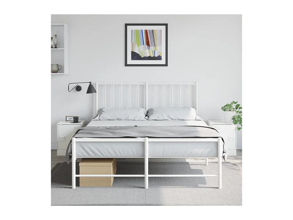 Tables de chevet 2 pièces blanc 34,5x39x44 cm acier